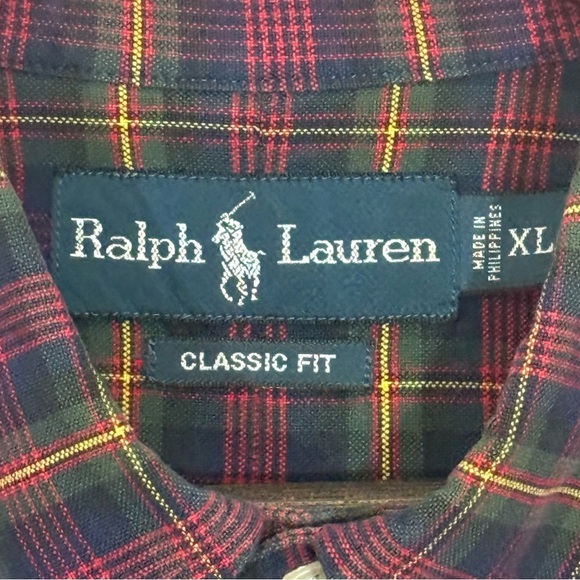 Polo Ralph Lauren Classic Fit Plaid Button-Down Shirt Navy/Multi Plaid XL - Picture 5 of 5